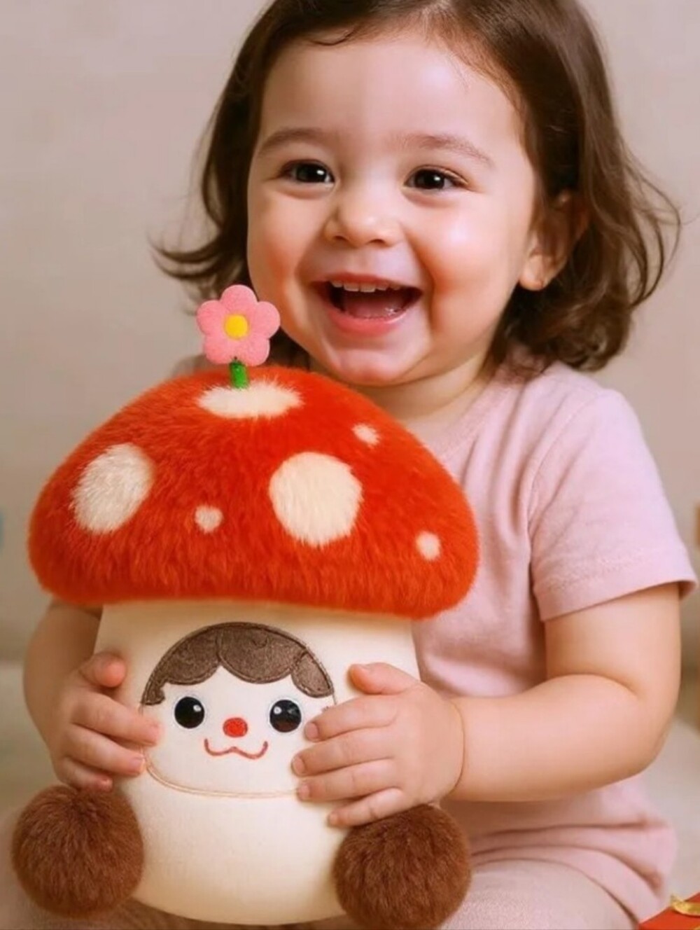 Mushymallow Red Mushroom Plush Pillow Soft Stuffed Toy, Med Size 8" *Box Damage* - Picture 13 of 16